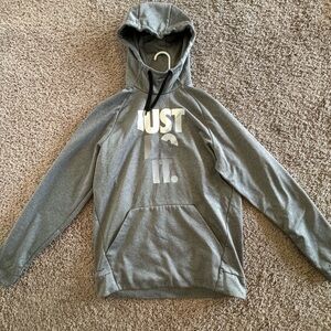 Nike Dri-Fit Hooded Pullover | Color: Grey/Black | Size: Medium